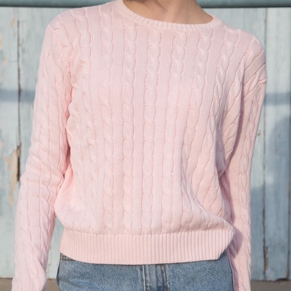Sweaters - Light Pink Cable Knot Sweater